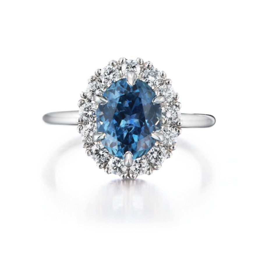 Sapphire halo ring - Goldsmith Kulmala » Goldsmith Kulmala